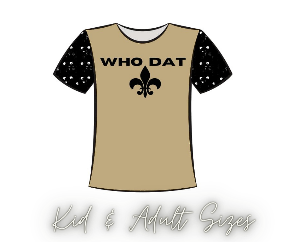 Woman's Who Dat game day shirt