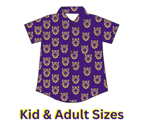 Boys Purple & Gold button down shirt