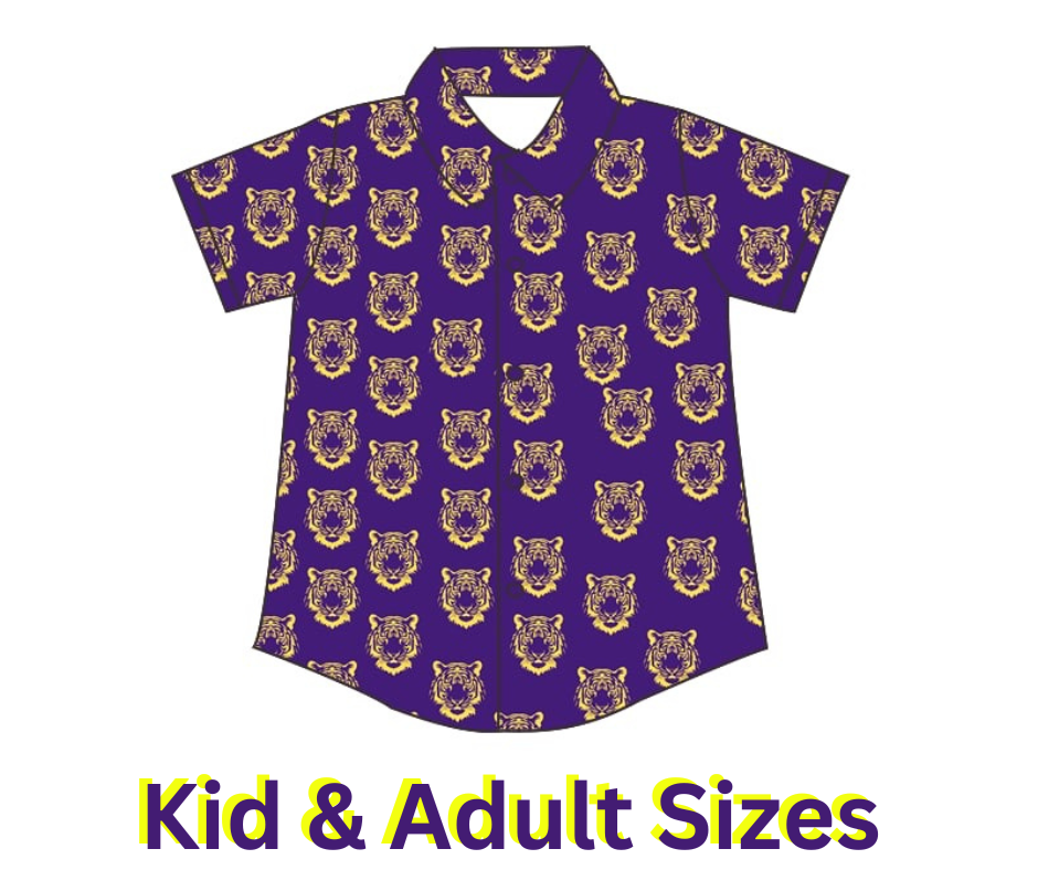 Boys Purple & Gold button down shirt